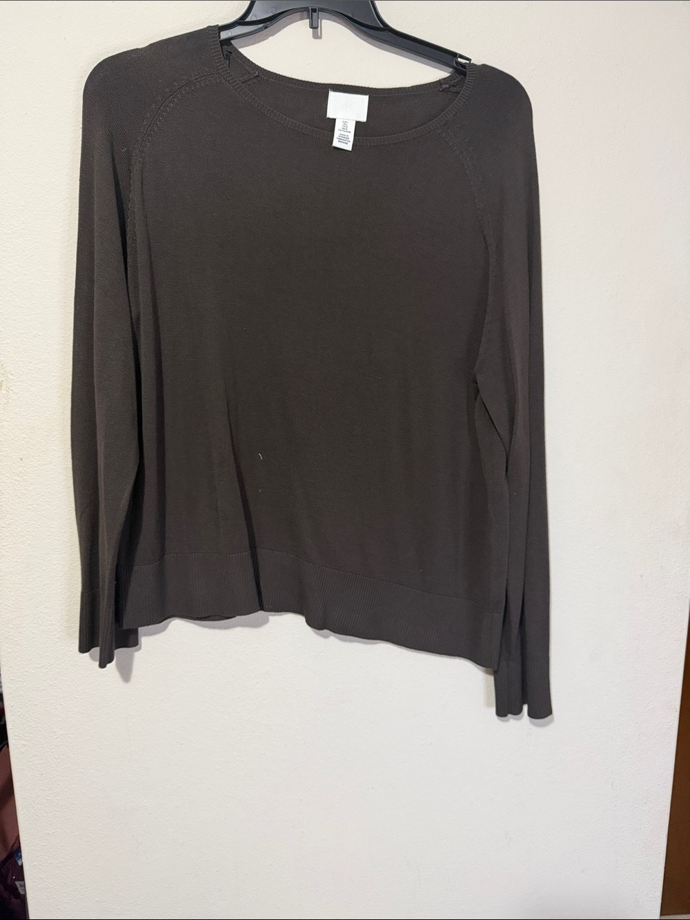 H&M Women's Long-Sleeve Crewneck Top - Brown